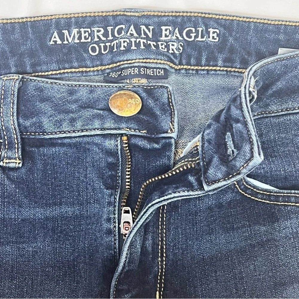 American Eagle Jeans Womens Size 6 360 Super Stretch High Rise Jegging Blue - Picture 7 of 12